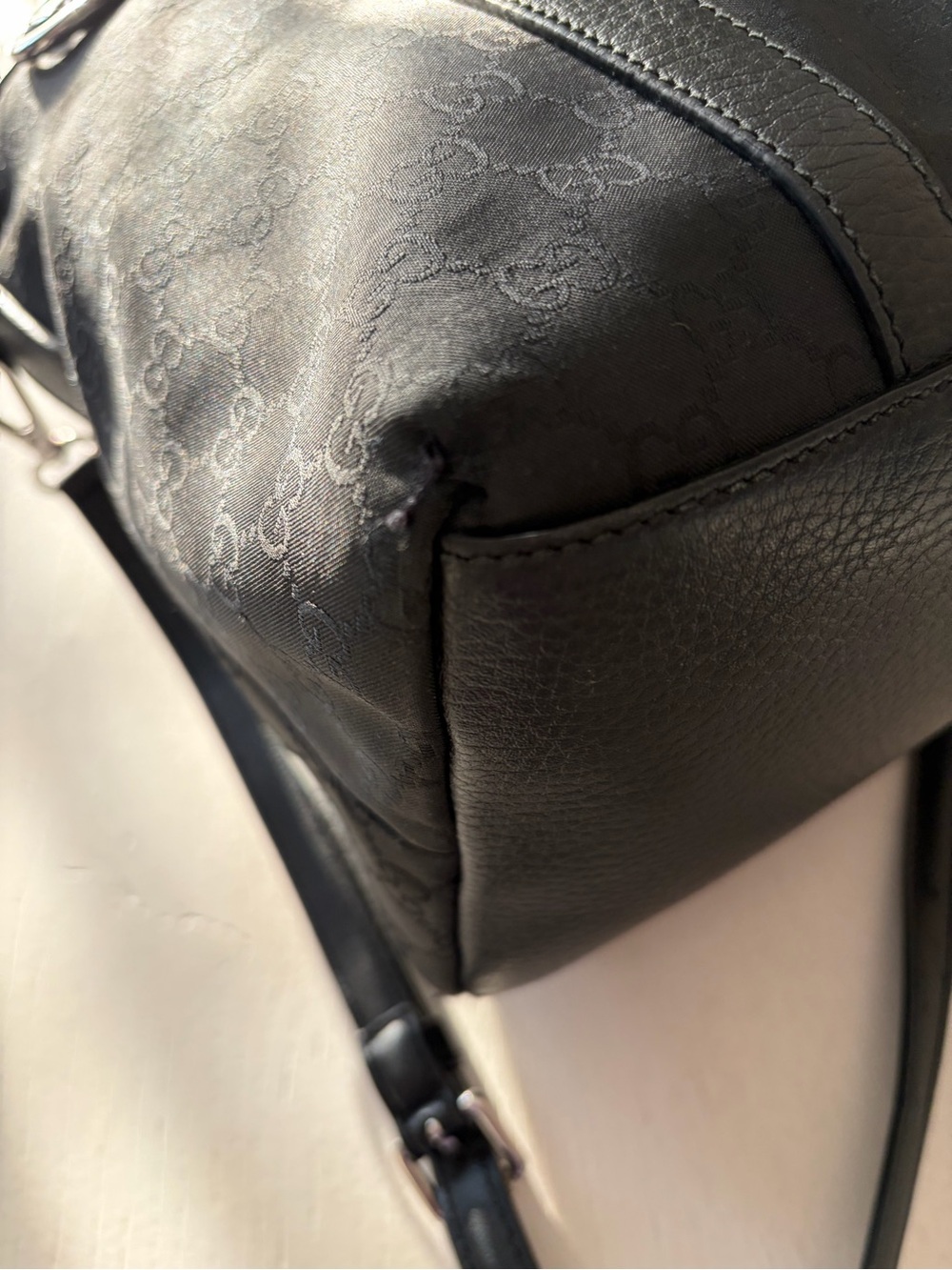 Gucci Black GG Charm Dome Satchel featuring silver-tone hardware - Picture 7 of 15